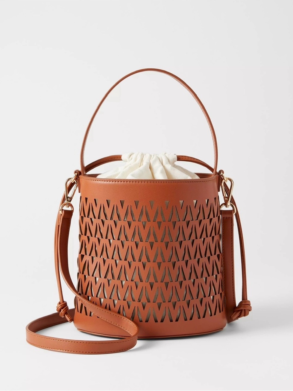 Ann Taylor Weekend Collection Perforated Bucket Crossbody Bag NWT